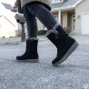 Bottines fourrées femme noires microfibre 36-41
