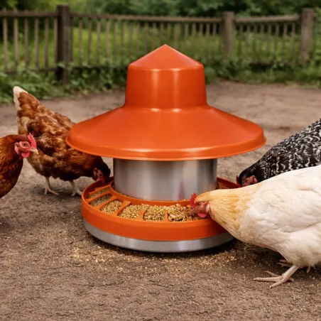 Trémie métal 7 kg GAUN - Mangeoire premium pour poules