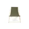 Lot de 2 chiliennes bois pin & toile coton kaki 75x88cm