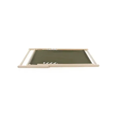 Lot de 2 chiliennes bois pin & toile coton kaki 75x88cm