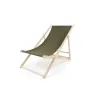 Lot de 2 chiliennes bois pin & toile coton kaki 75x88cm