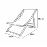 Lot de 2 chiliennes bois pin & toile coton kaki 75x88cm