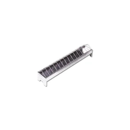 Mangeoire métal 50 cm pour poussins avec couvercle grillagé