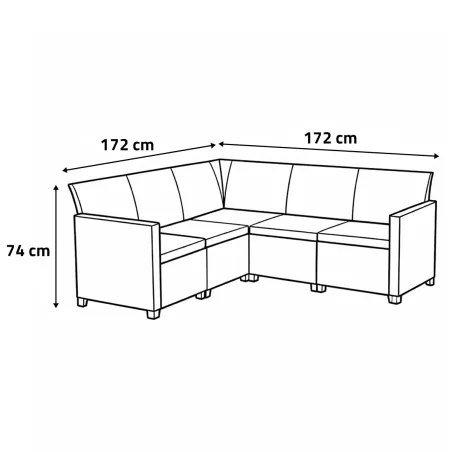 Salon extérieur Claire 5p Keter® - Canapé + table rangement
