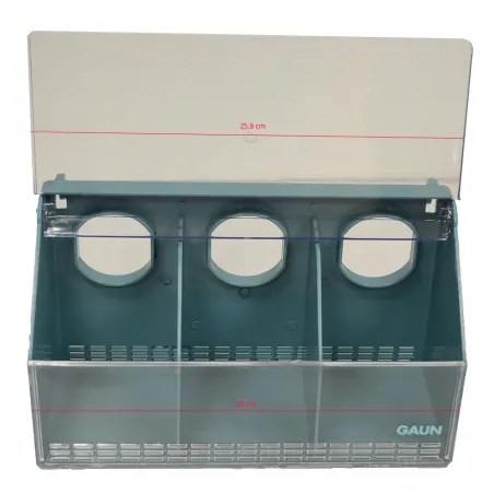 Mangeoire 3 cases pour cages 14,7x25x10 cm - Élevage