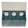 Mangeoire 3 cases pour cages 14,7x25x10 cm - Élevage