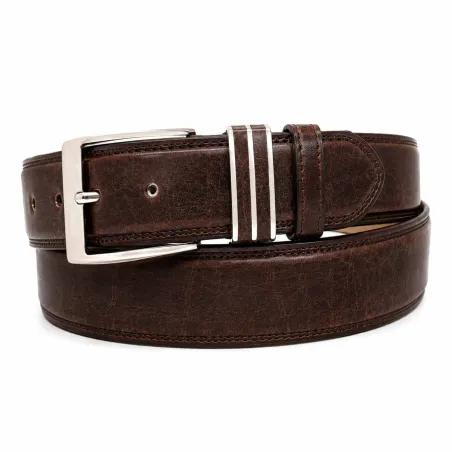 Ceinture marron synthétique 125 cm - Boucle métal résistante