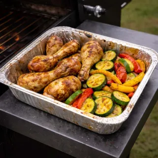 Barquette alu 36x29x7,5cm - Parfaite pour barbecue