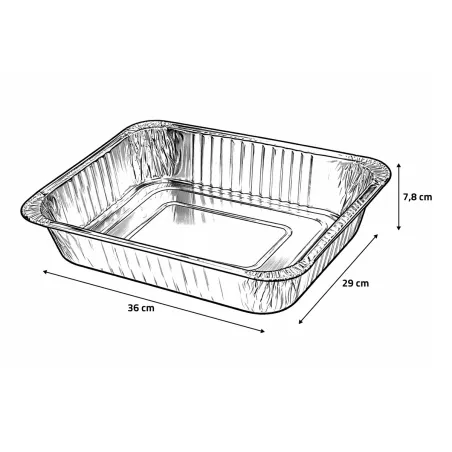 Barquette alu 36x29x7,5cm - Parfaite pour barbecue
