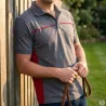 Polo Thunder gris-rouge pour éleveurs et outdoor