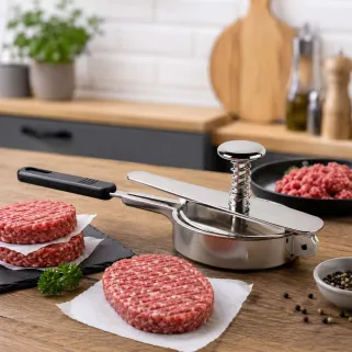 Machine à steaks hachés ovales 11x8 cm - Acier forgé