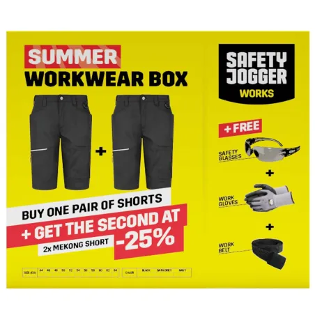Pack 2 shorts Mekong gris - travail extensible 260g/m²