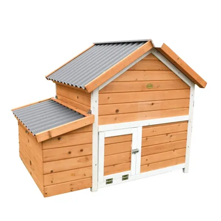 Poulailler 3 poules bois + enclos sécurisé toit plastique