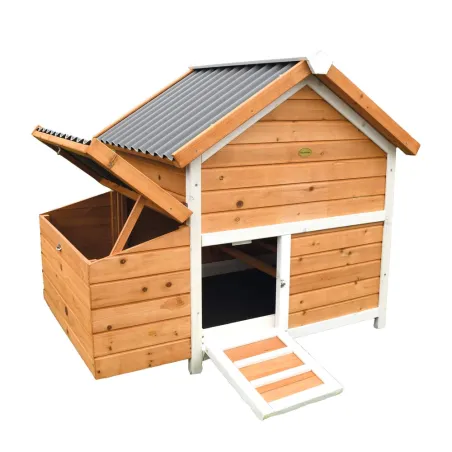 Poulailler 3 poules bois + enclos sécurisé toit plastique