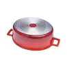 Cocotte ovale rouge en fonte aluminium - Tous feux