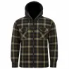Chemise sherpa capuche 4 poches marron/rouge M à 3XL
