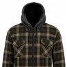 Chemise sherpa capuche 4 poches marron/rouge M à 3XL