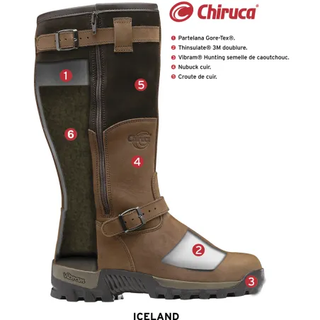 Bottes chasse cuir marron fourrées Iceland Gore-Tex®