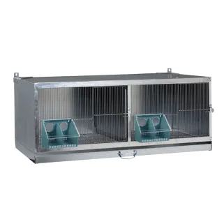 Cage d'élevage pigeons en métal galvanisé 117x44x40 cm