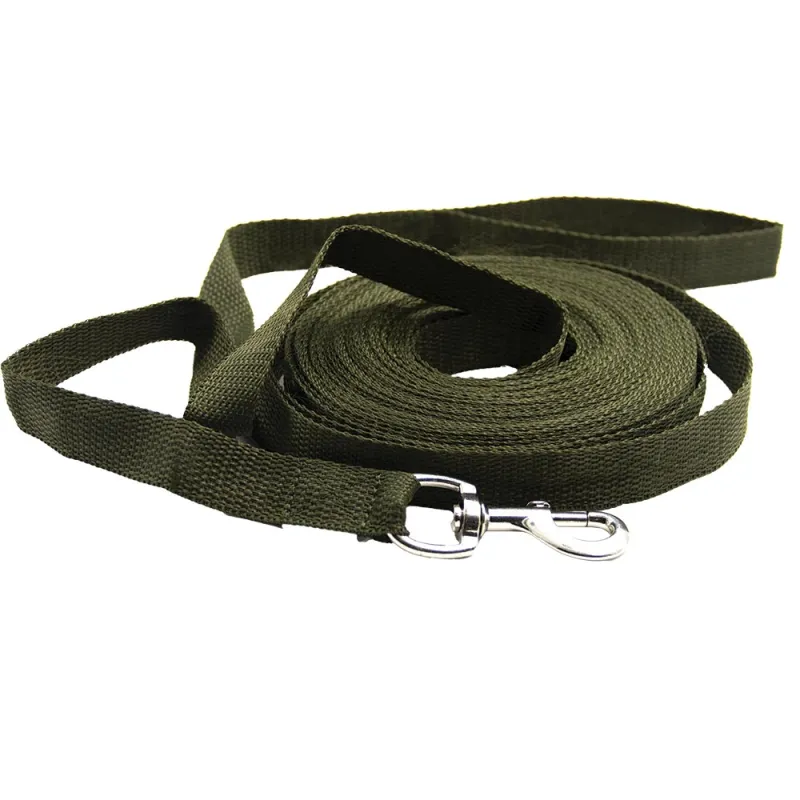 Longe 15m x 20mm verte pour chien - Liberté sécurisée