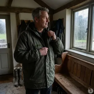 Veste coupe-vent fourrée kaki S à 3XL - imperméable