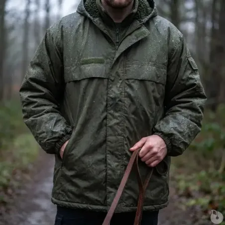 Veste coupe-vent fourrée kaki S à 3XL - imperméable
