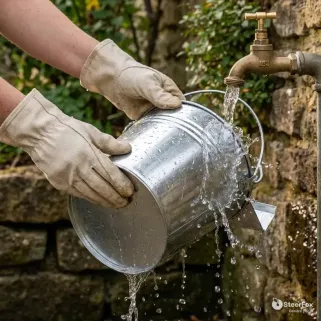 Abreuvoir galvanisé pour poules - Seau métal 7,5L