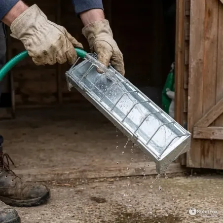 Mangeoire linéaire volaille galvanisée 50 cm | Ducatillon