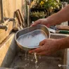 Mangeoire-abreuvoir demi-lune galvanisée 0,4 L