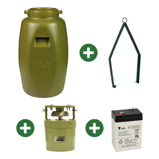 Kit agrainoir autonome 6V - Bidon 60L + batterie et pince