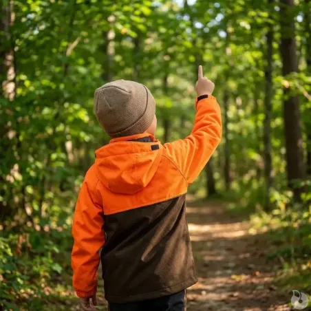 Veste enfant imperméable Ridge orange/vert 6-16 ans