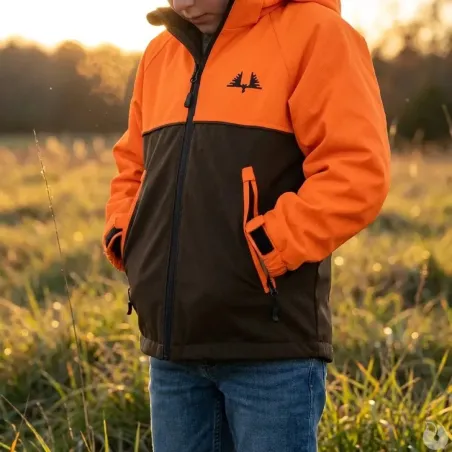 Veste enfant imperméable Ridge orange/vert 6-16 ans