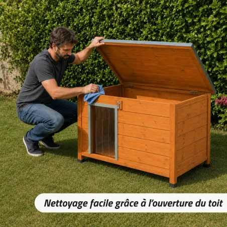 Niche en bois isolante Taille L - Épicéa 3 couches 120x75x75 cm