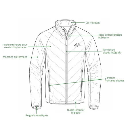 Veste Alpha Light vert - M à 3XL en polyester recyclé