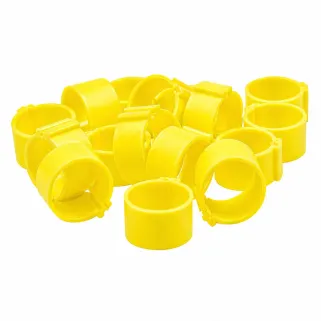 Bagues clip éco Ø25mm jaune - Lot de 50 pièces