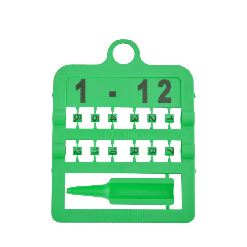 Lot de 12 bagues fendues vertes marquage laser