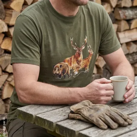 T-shirt kaki Bartavel® pour éleveurs - Taille M à 5XL