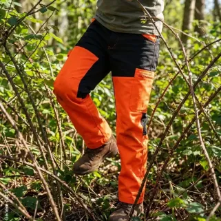 Pantalon traque enfant orange/kaki 6-16 ans polyester-coton