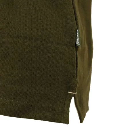 Polo chasse kaki brodé sanglier - Coton piqué S à 3XL