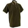 Polo chasse kaki brodé sanglier - Coton piqué S à 3XL