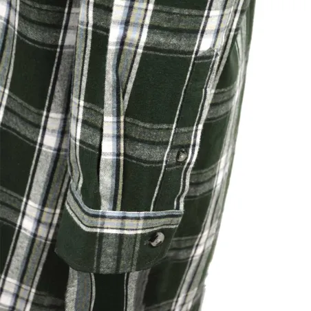 Chemise grand-père carreaux vert en flanelle M à 5XL