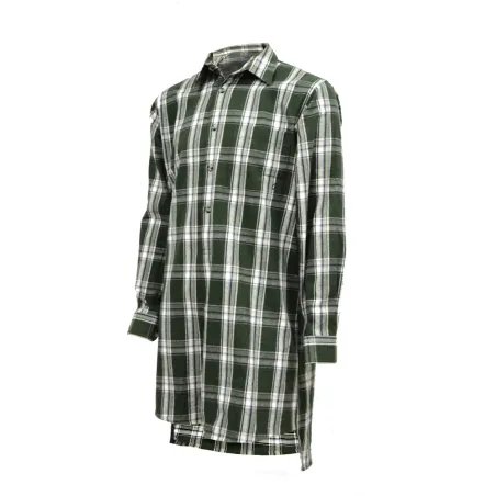 Chemise grand-père carreaux vert en flanelle M à 5XL