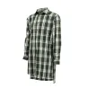 Chemise grand-père carreaux vert en flanelle M à 5XL