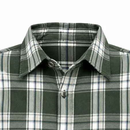 Chemise grand-père carreaux vert en flanelle M à 5XL
