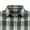 Chemise grand-père carreaux vert en flanelle M à 5XL