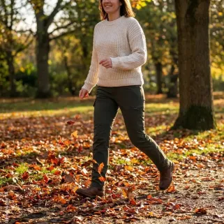 Fuseau femme résistant kaki/marron - Tailles 38 à 46