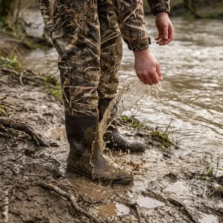 Bottes PVC camouflage Max4 pour pêche et nature