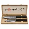 Coffret 2 Lames Japonaises Nakiri & Santoku - Artisanat Traditionnel