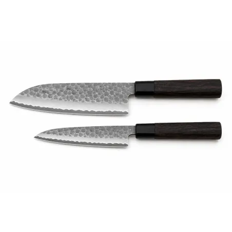 Coffret 2 Lames Japonaises Nakiri & Santoku - Artisanat Traditionnel