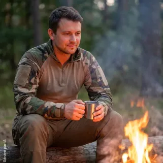 Chemise Ubas Fighter camo col zippé M à 3XL - Chasse & Outdoor